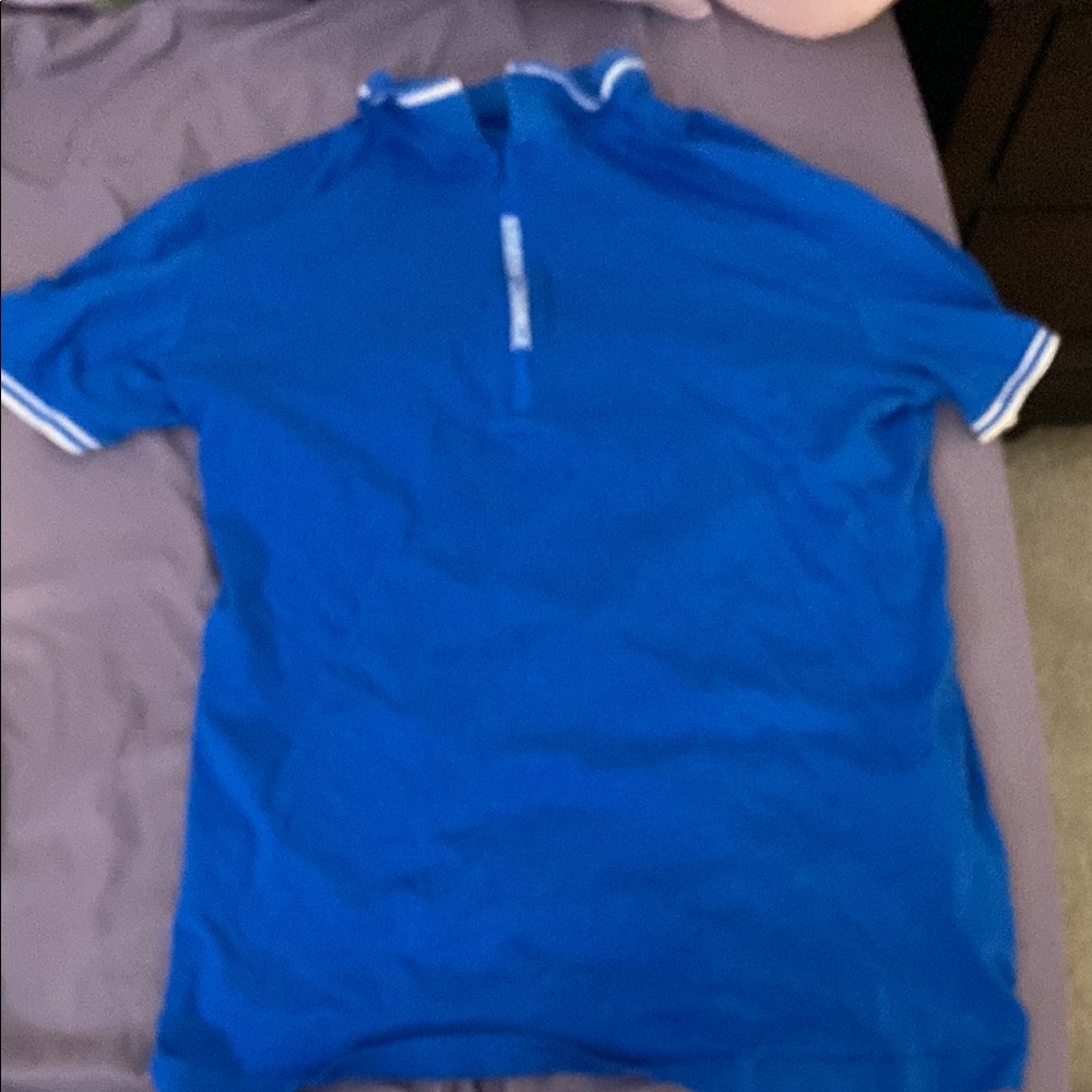 Blue Half-Zip Polo Shirt